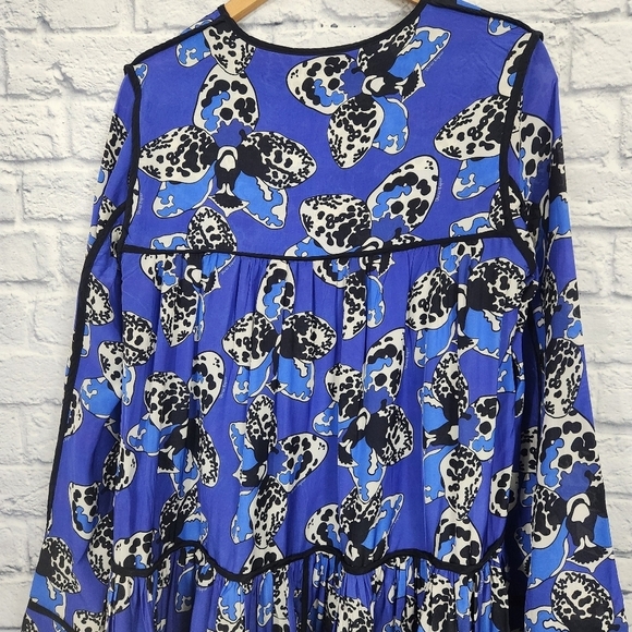 Anthropologie Dhruv Kapoor long-sleeve printed babydoll mini dress - Picture 6 of 9